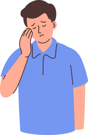 Man feeling Tired and Dizzy  Illustration