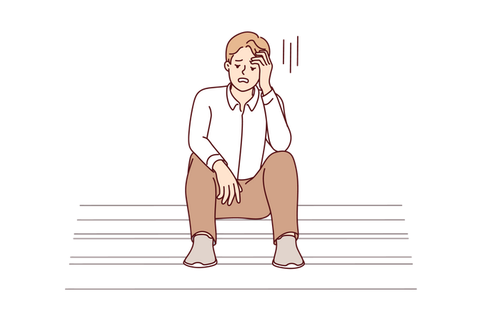 Man feeling worried  Illustration