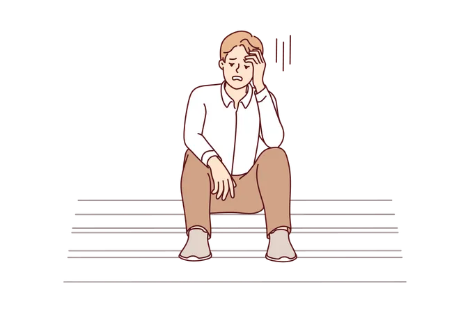 Man feeling worried  Illustration