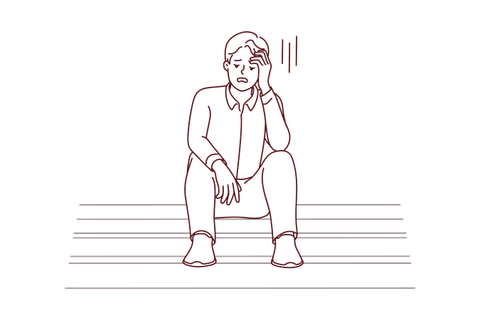 Man feeling worried  Illustration