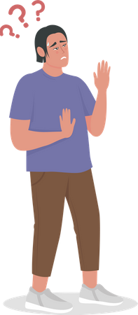 Man feels bewildered  Illustration