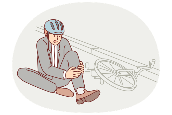 Man fell from bicycle and broke leg while commuting  Illustration