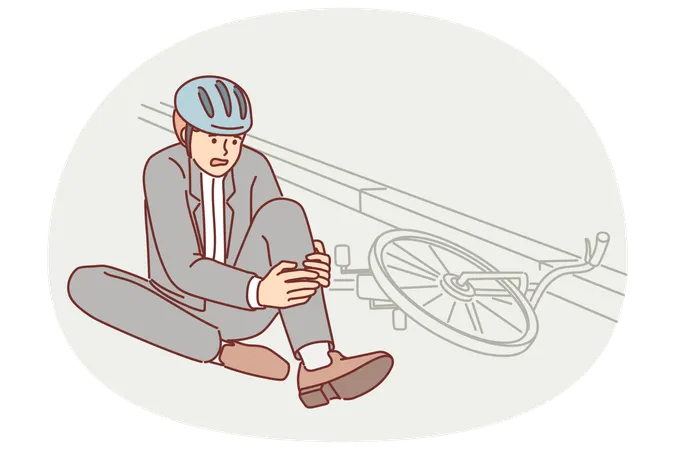 Man fell from bicycle and broke leg while commuting  Illustration