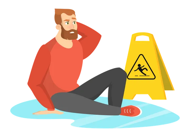 Man fell of due to floor  Illustration