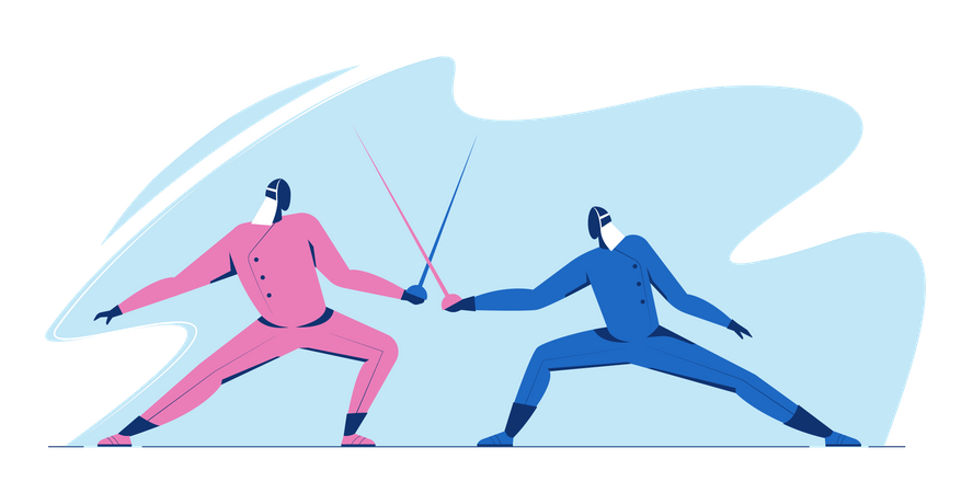 Man Fencing competition Illustration