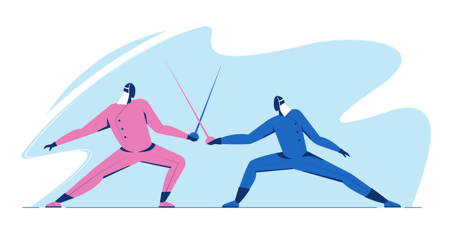 Man Fencing competition  Illustration