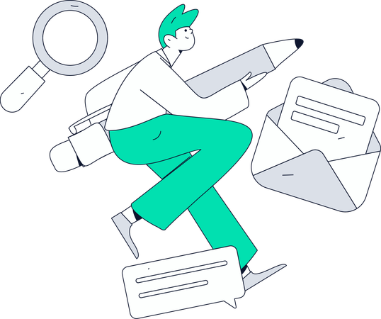 Man filling job form  Illustration