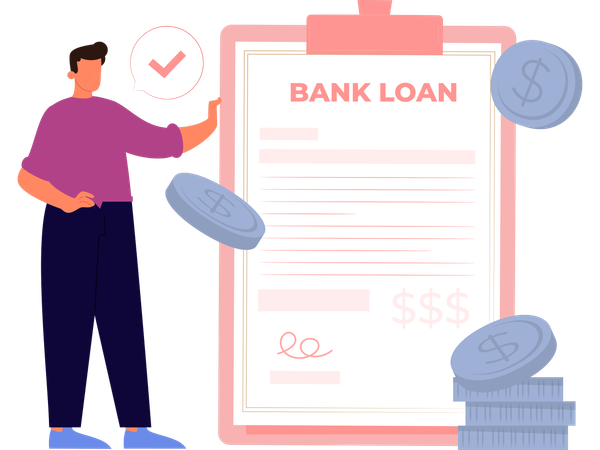 Man filling loan application  Illustration