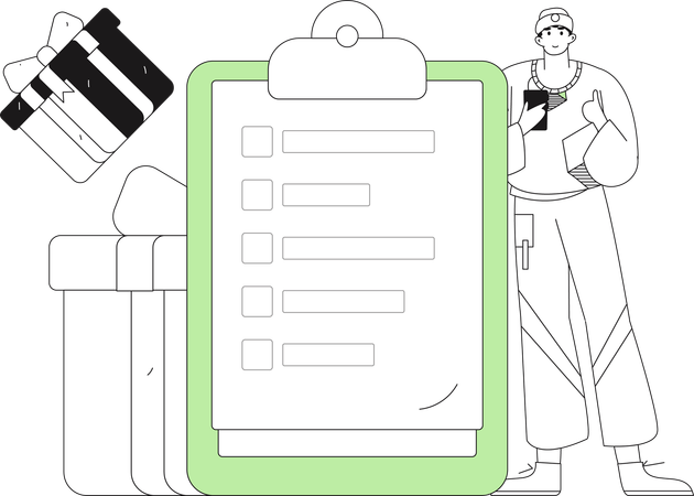 Man filling questionnaire form  Illustration