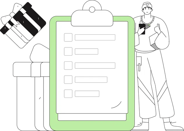 Man filling questionnaire form  Illustration