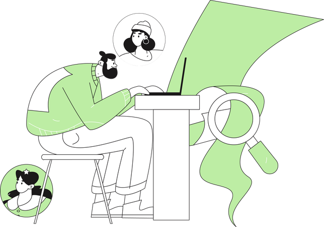 Man filling Recruitment Application  Illustration