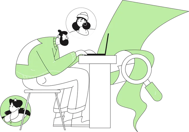 Man filling Recruitment Application  Illustration