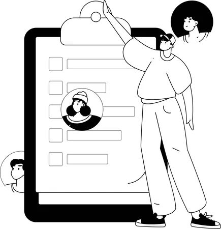 Man filling Virtual Job Application  Illustration
