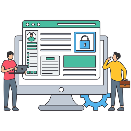 Man find Candidate Security  Illustration
