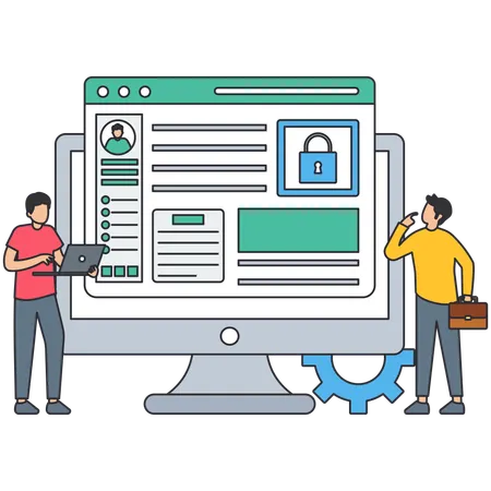 Man find Candidate Security  Illustration
