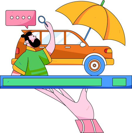 Man find car insurance  Illustration