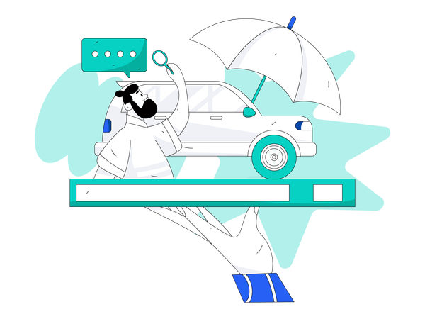 Man find car insurance  Illustration