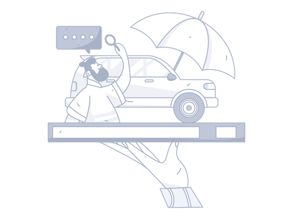 Man find car insurance  Illustration