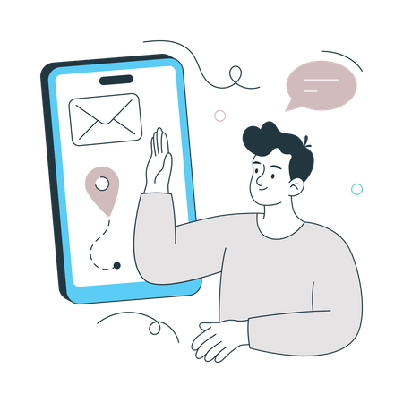 Man find Information Hygiene  Illustration