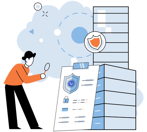 Man find insurance policy  Illustration