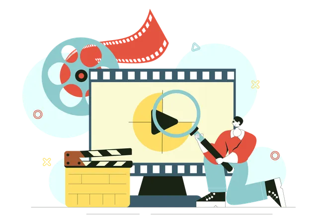 Man find movie  Illustration