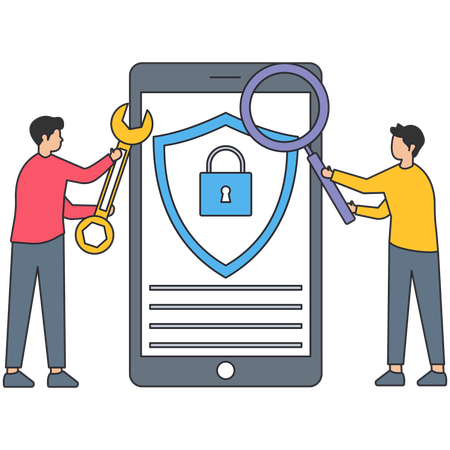Man find Security maintenance  Illustration