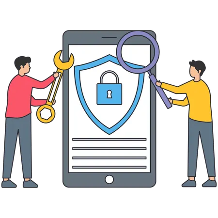 Man find Security maintenance  Illustration