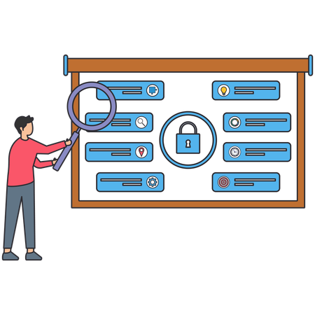 Man find server security for Unlock Seo Tools  Illustration