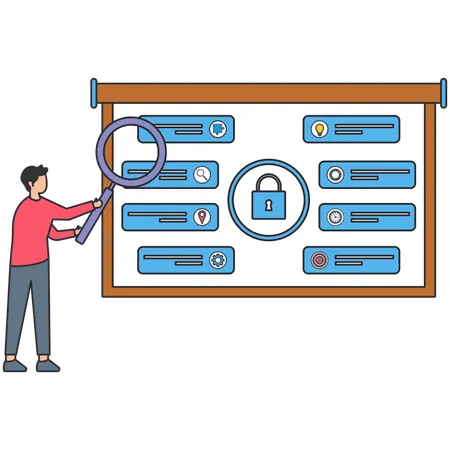 Man find server security for Unlock Seo Tools  Illustration