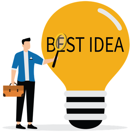 Man Finding best idea for business  Illustration