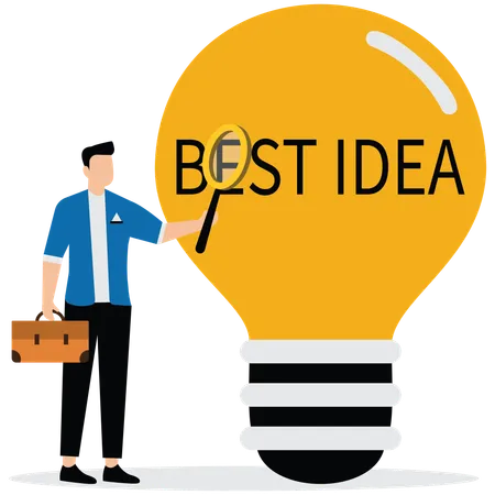 Man Finding best idea for business  Illustration