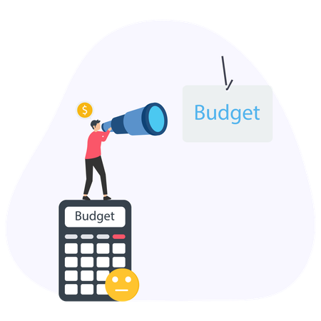 Man Finding Budget Plan  Illustration