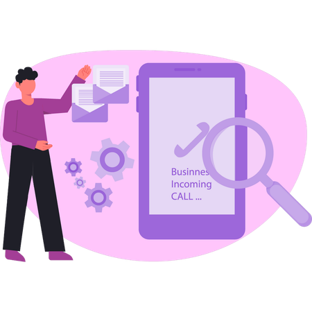 Man finding business call  Illustration