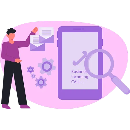 Man finding business call  Illustration