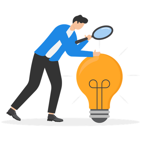 Man finding business idea  Illustration