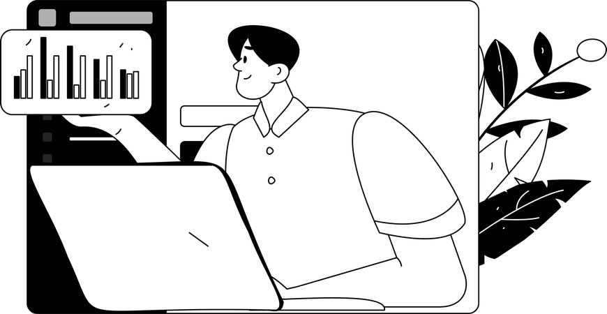 Man finding business task  Illustration