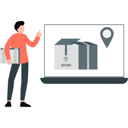 Man finding delivery location  Illustration