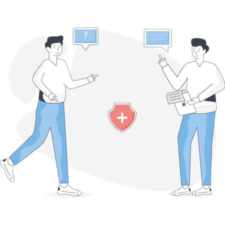 Man  finding doctor  Illustration