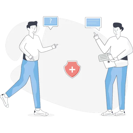 Man  finding doctor  Illustration