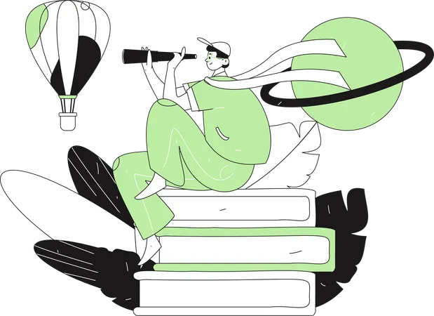 Man finding good book for reading  Illustration