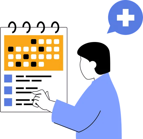 Man finding hospital appointment  Illustration