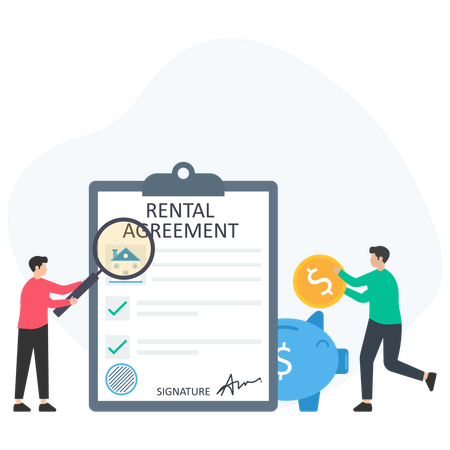 Man finding House Agreement  Illustration