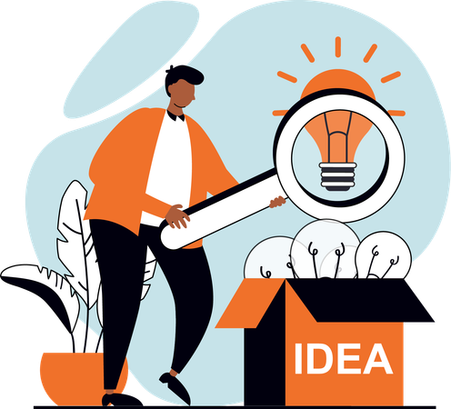 Man finding idea  Illustration