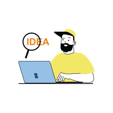 Man finding idea  Illustration