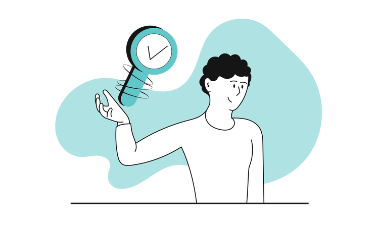 Man finding information  Illustration