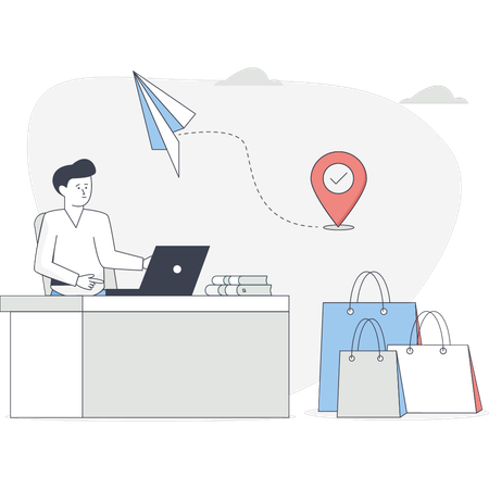 Man finding location  Illustration