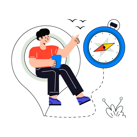 Man finding location  Illustration