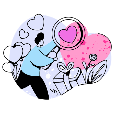 Man finding love  Illustration