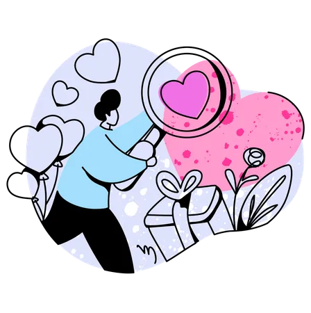 Man finding love  Illustration