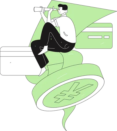 Man finding money  Illustration